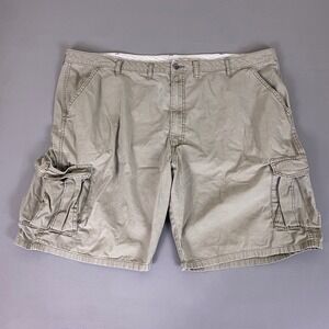 Wrangler Cargo Shorts Men's Size 46 Big and Tall Relaxed Fit Khaki Tan Cotton